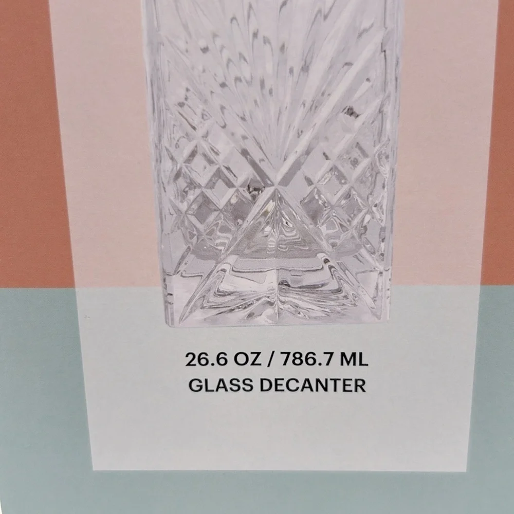 Martha Stewart Esther‎ Harbour Glass Decanter with Lid 26.6 oz New in Box!